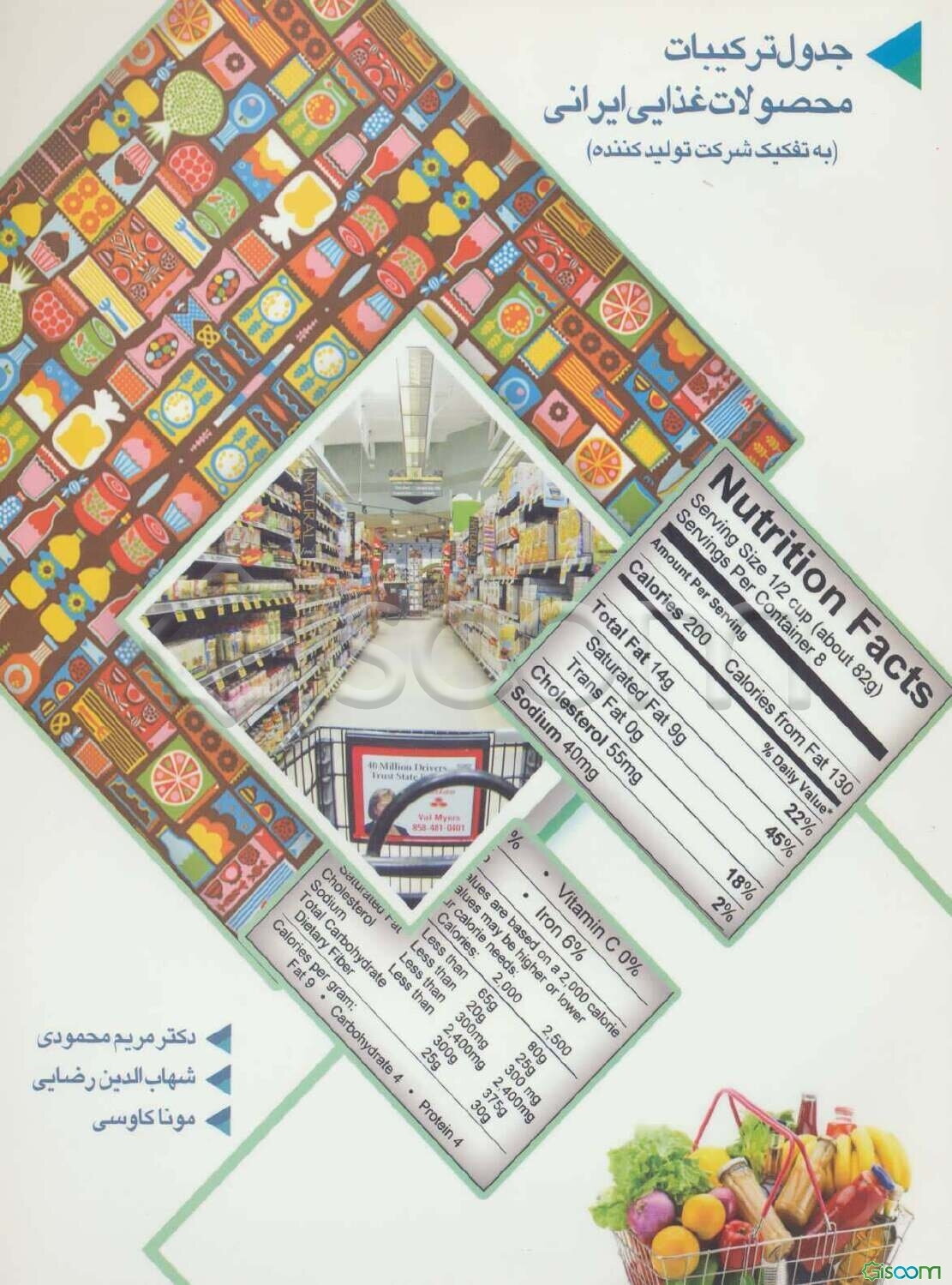 جدول ترکیبات محصولات غذایی ایرانی (به تفکیک شرکت تولیدکننده)