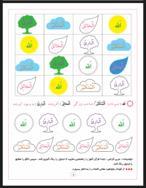 جدولهای شگفتانگیز اسماءالحسنی