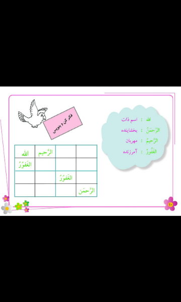جدولهای شگفتانگیز اسماءالحسنی