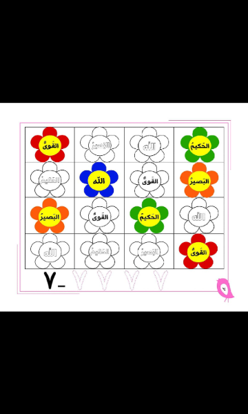 جدولهای شگفتانگیز اسماءالحسنی