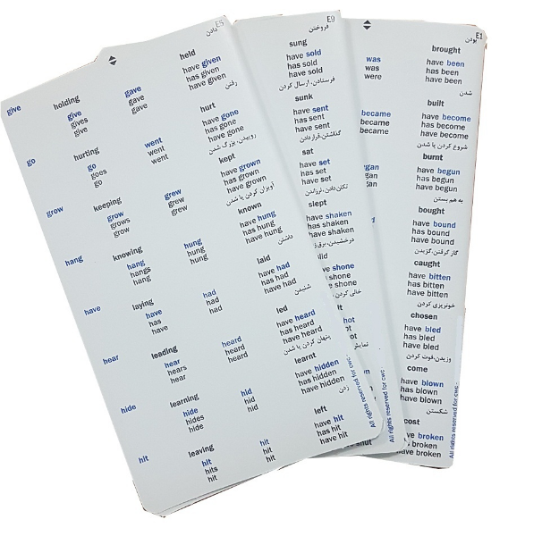 افعال بی قاعده در یک نگاه = Irregular Verbs at a Glance